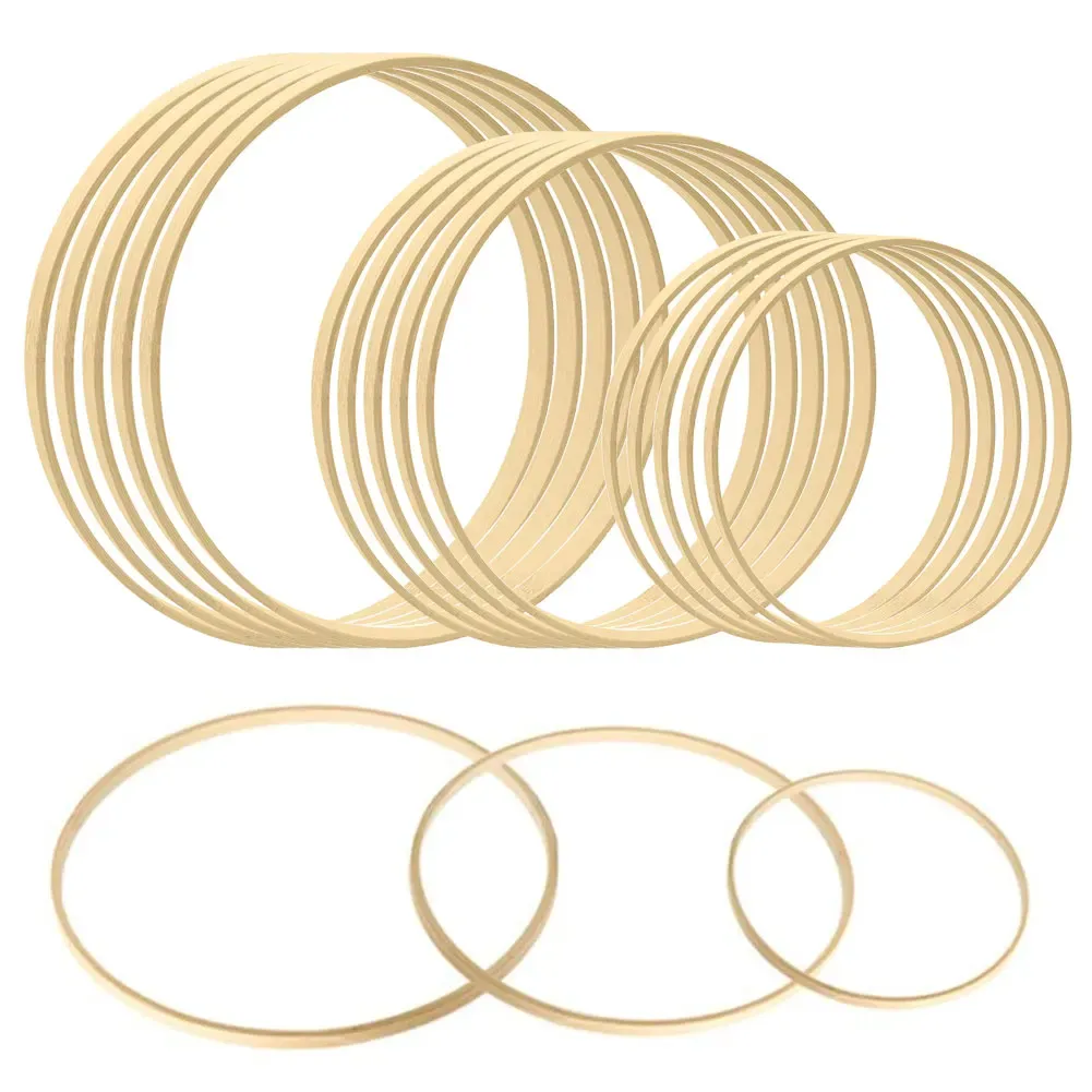 Sprinklers 5 / 10pcs 1030cm décor de maison bambou BAMNE Circle en bois rond Catcher bricolage Hoop pour fleur Couronne de jardin Décor de plante de jardin suspendue