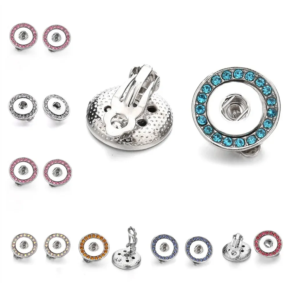 Kristall 12MM Snap Ohrringe Mini Button Ohrring für Frauen Snaps Schmuck