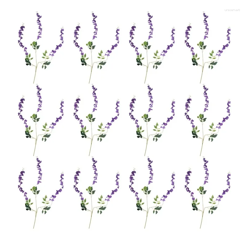 Flores decorativas LUDA 12 Pcs Wisteria Flower Vines Guirlanda 3,75 pés Cordas artificiais Falso Pendurado Seda