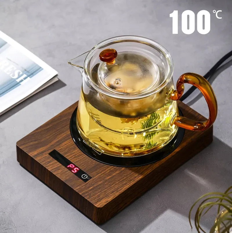 Tools 200W Cup Heater Mug Warmer 100°C Hot Tea Makers Warmer Coaster 5 Gear Temperature Cup Heaters Coffee Milk Tea Heating Pad 220V