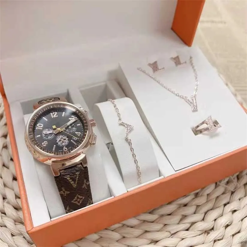 24% OFF watch Watch fashion 5 sets luxury women bracelets top rose gold lady diamond for womens Christmas Mothers Day gifts with gift box V