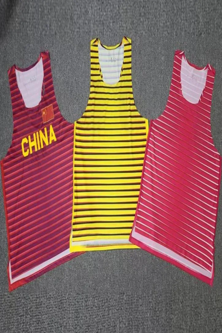 Men039s Débardeurs Ouganda Stripes Homme Rapide Courir Net Respirant Gilet Vitesse Athlète Professionnel Athlétisme Singlet Customizab9480856