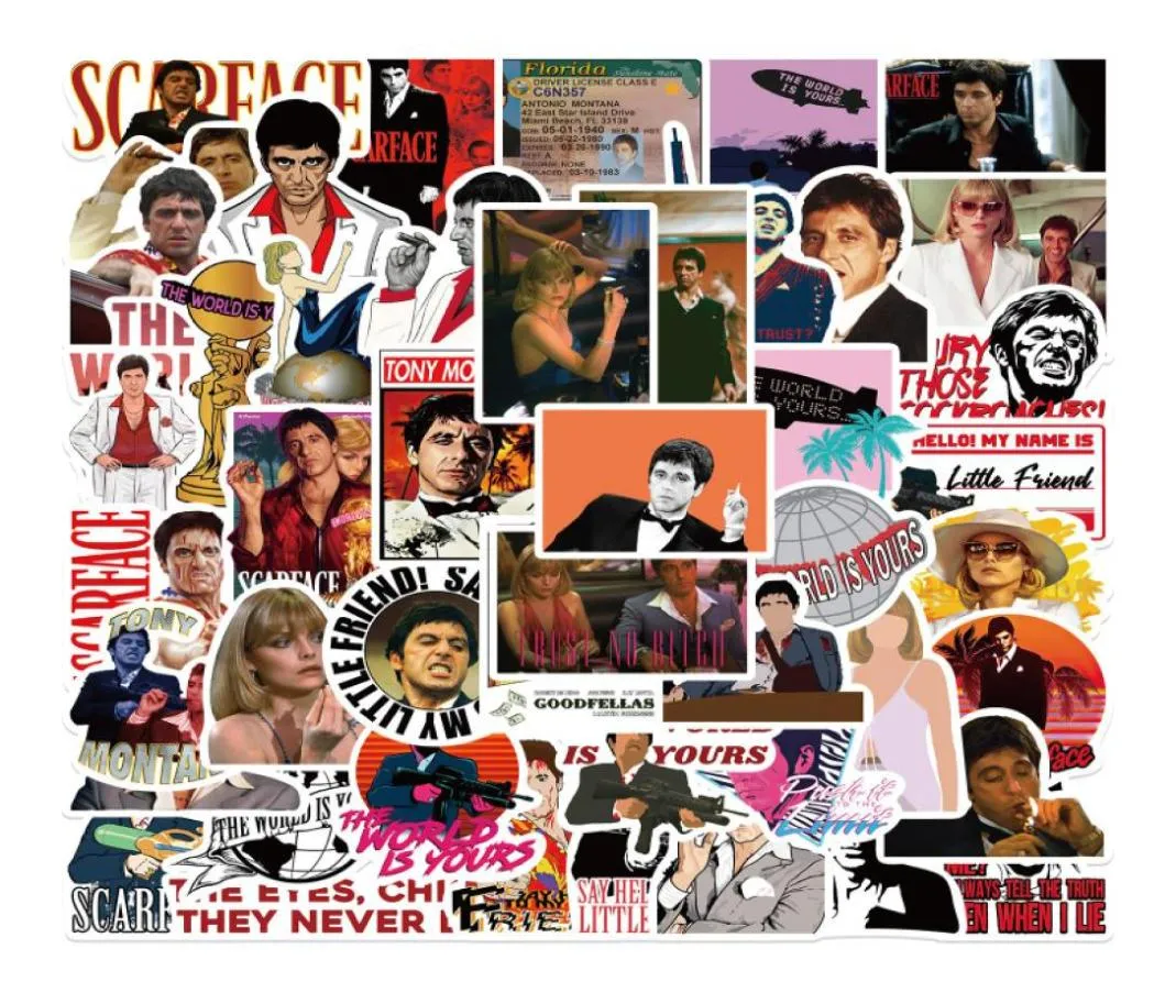 50Pcs Classical Movie Scarface Stickers Tony Montana Graffiti Kids Toy Skateboard Car Motorcycle Bicycle Sticker Decals5126712