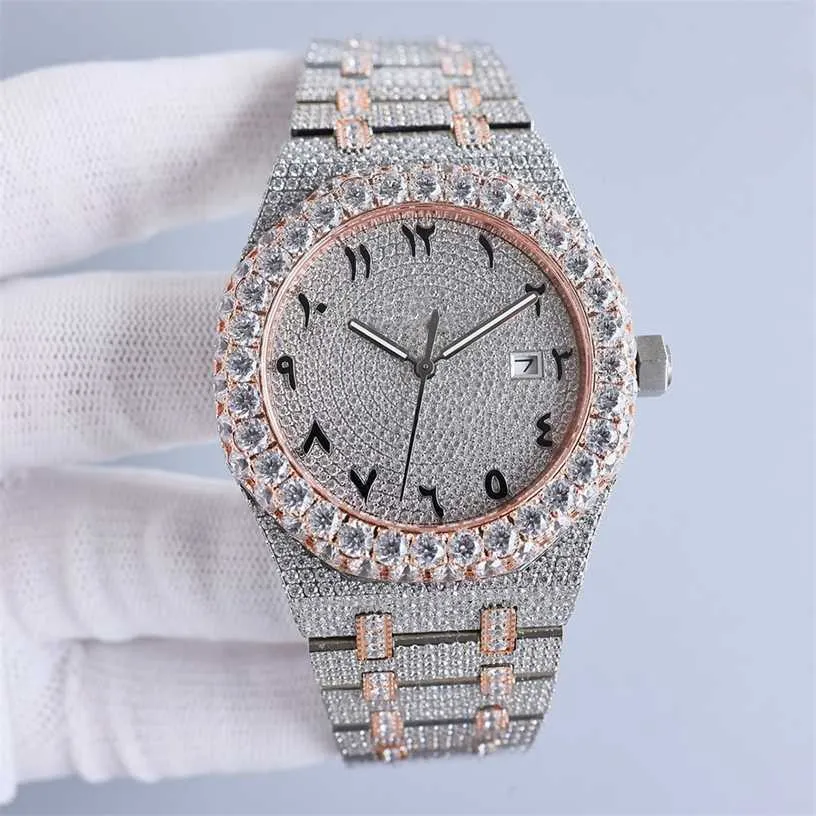 26% de descuento en reloj Reloj con diamantes hechos a mano para hombre Mecánico automático de 42 mm con acero tachonado de diamantes 904L Zafiro Reloj de pulsera para mujer Montre de Luxe