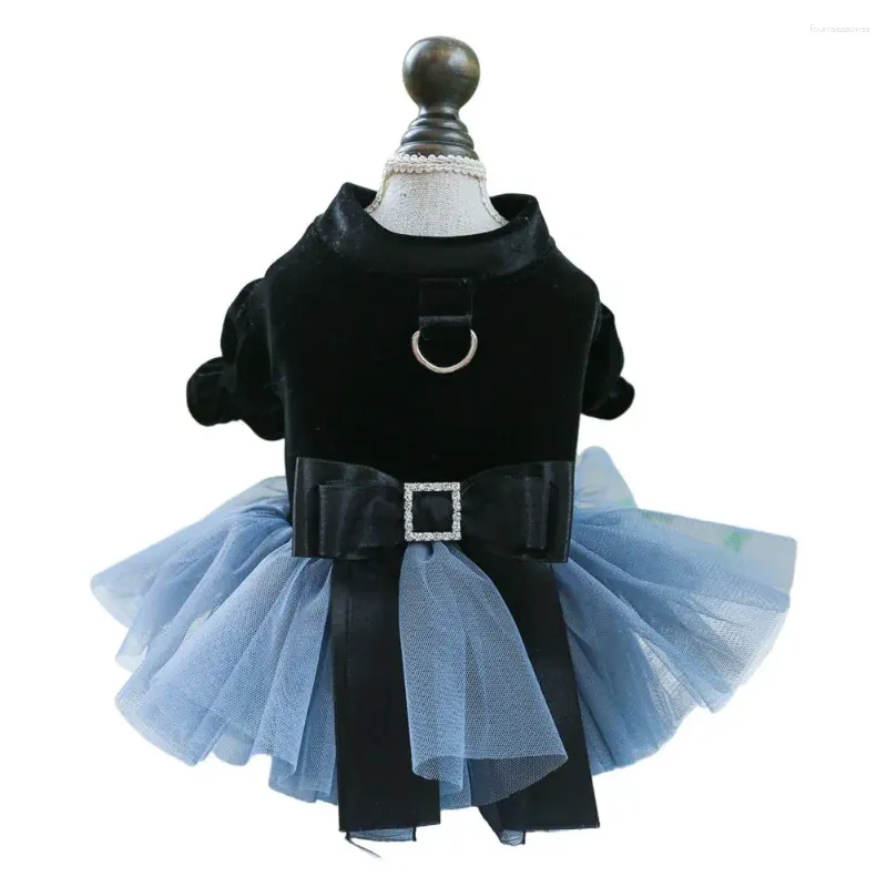 Vestuário para cães Vestido para animais de estimação com grande laço trajes de casamento para cães pequenos Halloween