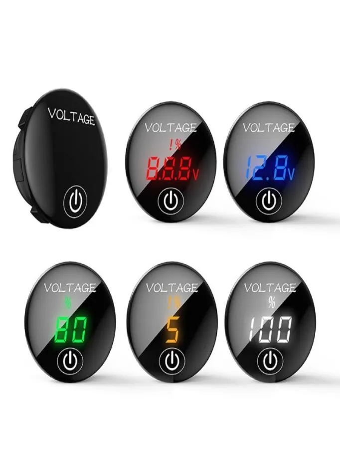 Waterproof Car Motorcycle DC 5V48V LED Panel Digital Voltage Meter Battery Capacity Display Voltmeter with Touch ON OFF Switch an3558163