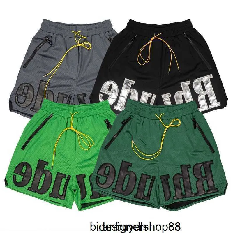 Rhode High Street Rhude lettre brodée hommes été respirant basket-ball sport décontracté 5 points maille Shorts mode