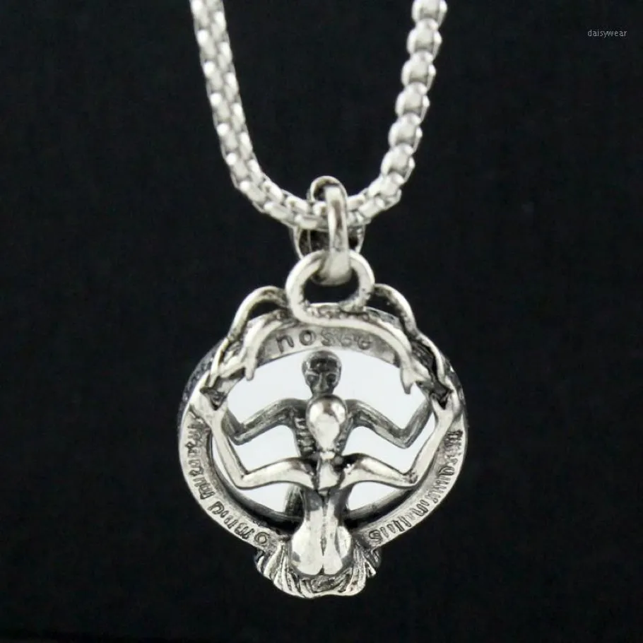 Collier avec pendentif en alliage pour hommes, Cool, Vintage, squelette, miroir magique, bijoux Punk Rock, Style crâne, colliers à breloques, 1289w