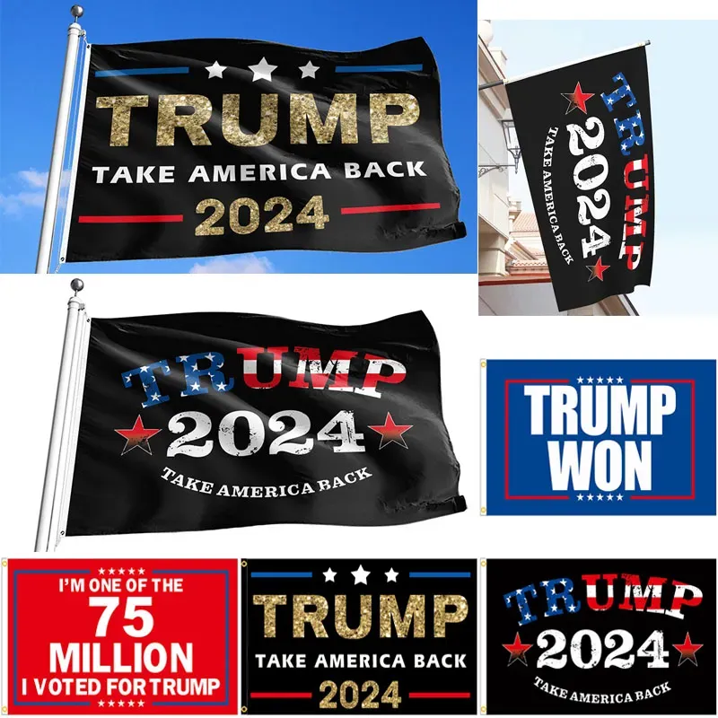 Trump -kampanj 90x150cm flaggor Banner 2024 U.S. Presidential Take America Back Election Flag 0303