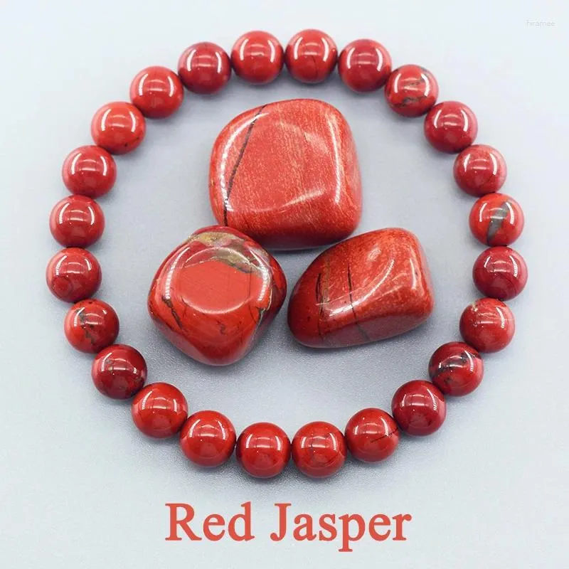 Link Bracelets Natural Stone Genuine 5A Red Jasper Prayer Beaded Women Men Rosary Meditation Yoga Jewelry Gift