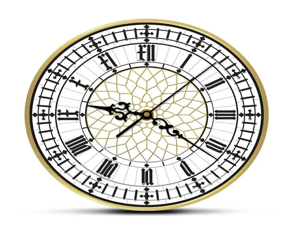 Big Ben Klok Hedendaagse Moderne Wandklok Retro Stille Niet-tikkende Muur Horloge Engels Home Decor Groot-Brittannië Londen Gift X0703705556