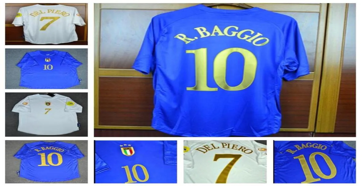 Retro 2003 2004 italy jerseys Rbaggio Del Piero Pirlo Totti Nesta Cannavaro Materazzi 04 jersey shirt5666513