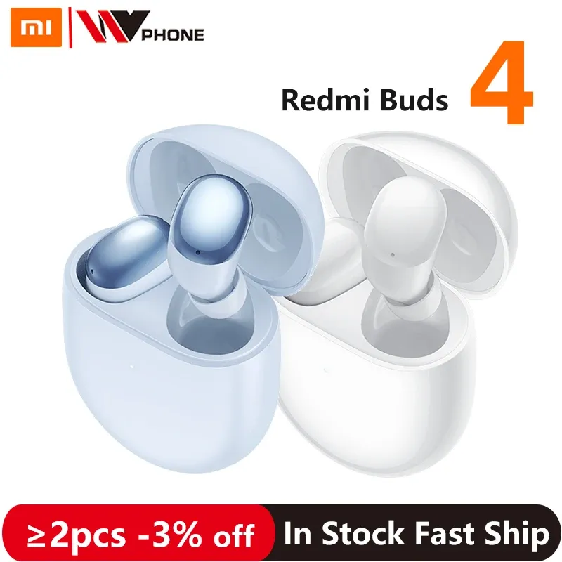 ヘッドフォンXiaomi Redmi Buds 4 TWSアクティブノイズキャンセルイヤホンBluetooth 2マイクワイヤレスゲームヘッドフォン防水スポーツヘッドセット