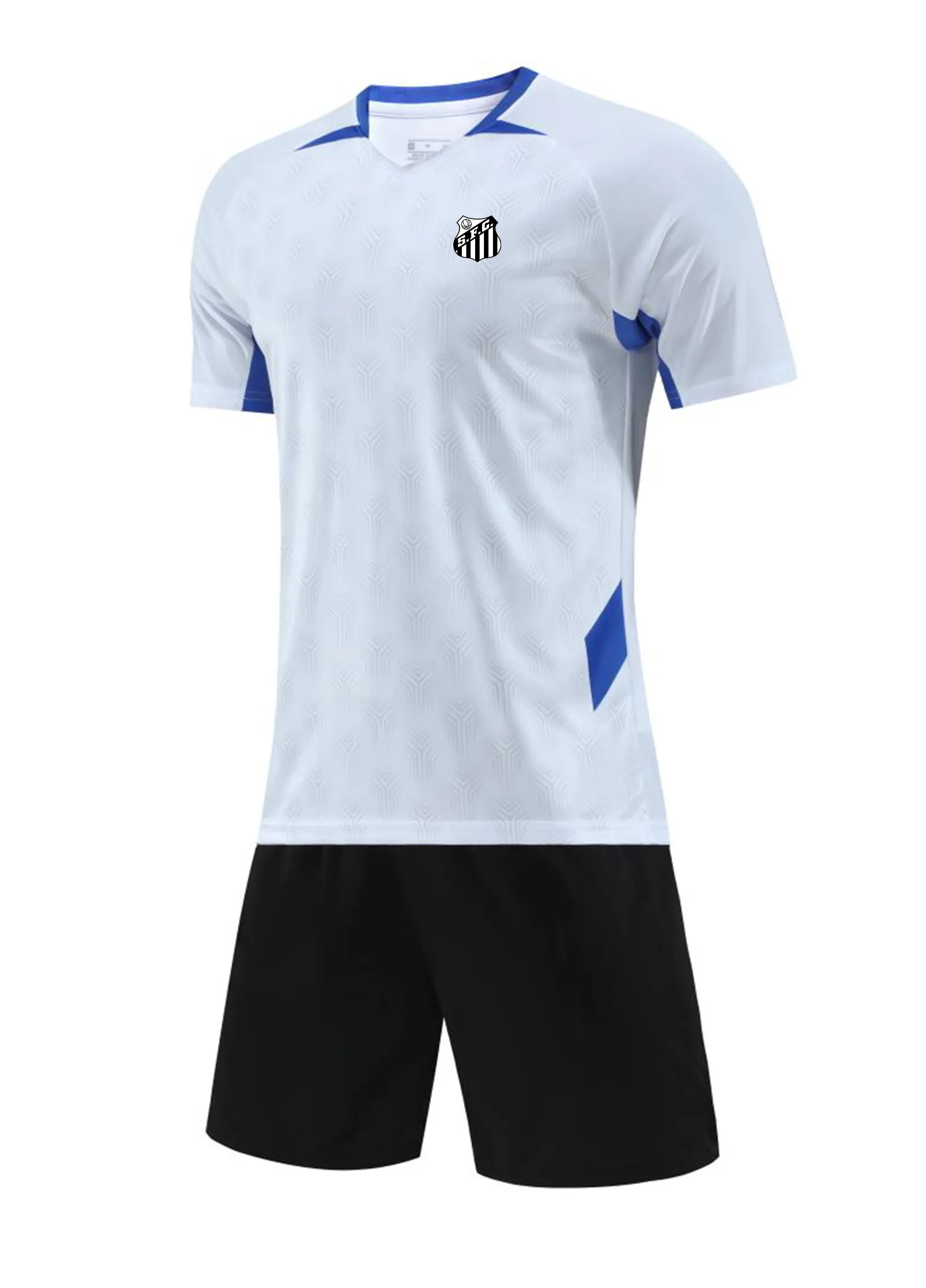 Santos FC Heren kinderenTrainingspakken hoogwaardige vrijetijdssport Pak met korte mouwen Outdoor trainingspakken met korte mouwen en dunne sneldrogende T-shirts