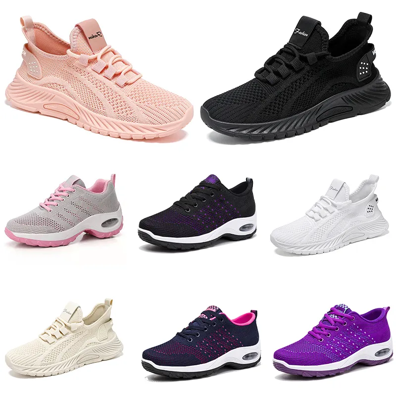 Новая мужская и женская обувь для пешего туризма и бега на плоской подошве с мягкой подошвой, модная фиолетовая, белая, черная, удобная спортивная обувь с цветными блоками Q18 GAI