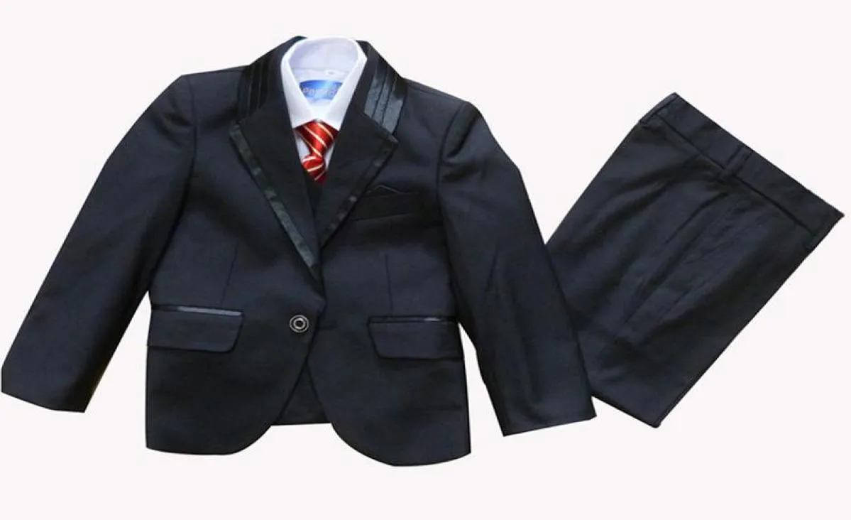 Boy Tuxedo Suit Vest Shirts slips eller fluga bröllopsdräkter klänning 5 st 10 setSlot8718740