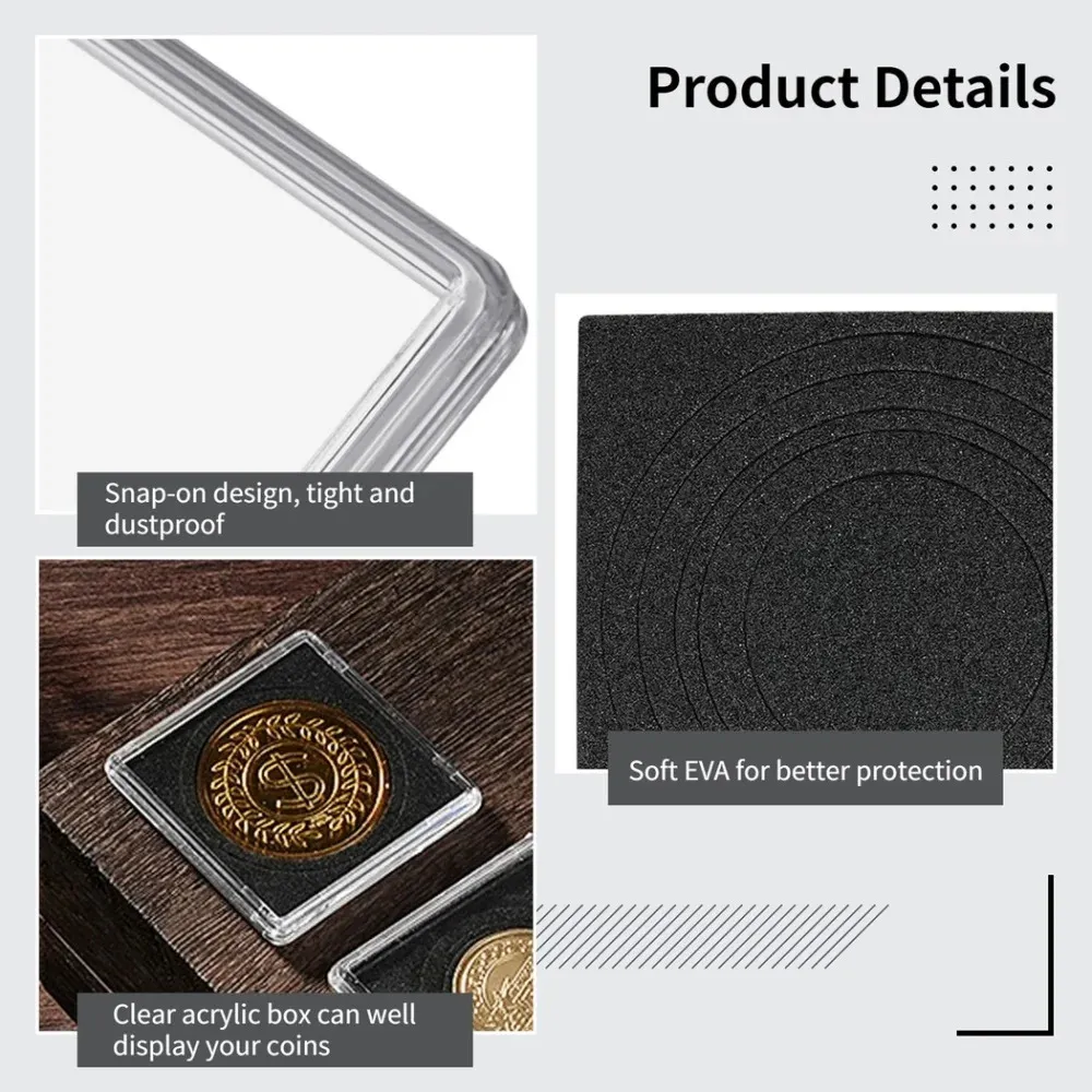 30-Piece Coin Collection Set: Premium Acrylic Coin Cases & Plastic Coin ...