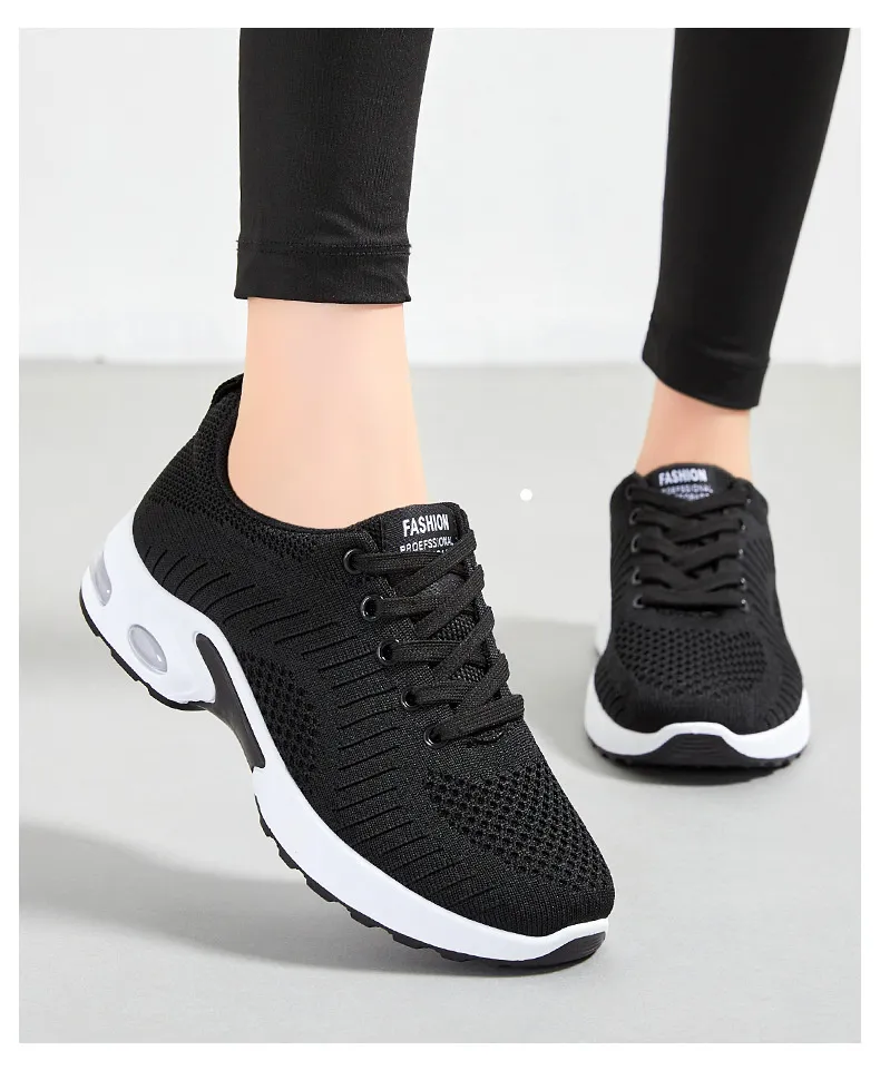 Gai Running Shoe Designer Women's Running Shoes Men Flat Black and White 088