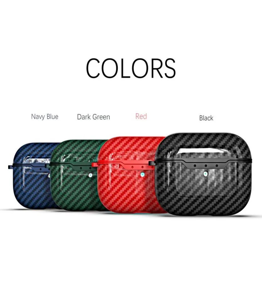 Carbon Fiber Texture TPU AirPod 보호 케이스 헤드폰 액세서리 Apple AirPods Pro와 Hook8970324