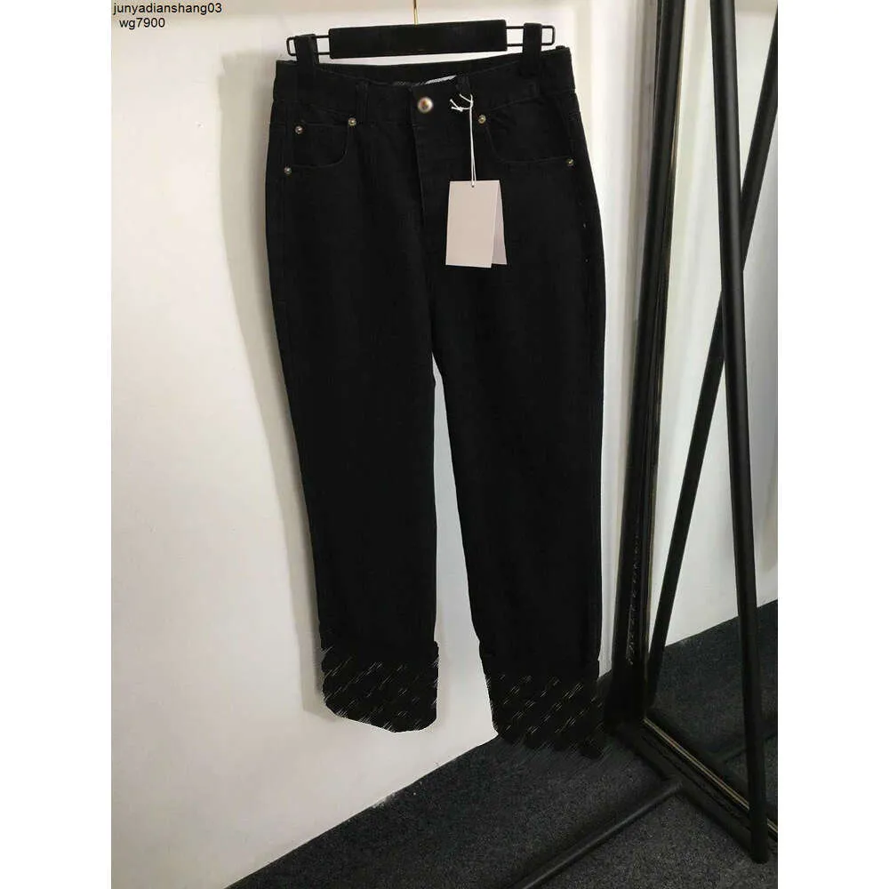 Jeans da donna di marca Abbigliamento Lettera Roll Pantaloni Gamba Pantaloni da donna Pantaloni larghi a vita alta per ragazze Dicembre 08 Nuovi arrivi