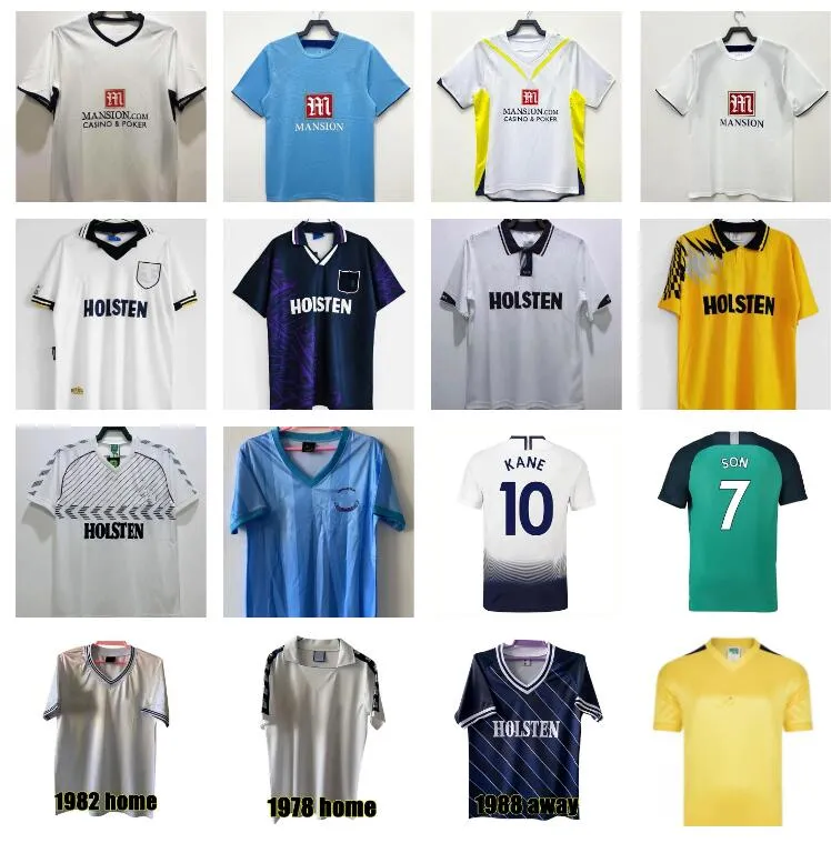 Klinsmann 08 09 Retro Soccer Jerseys Spurs Vintage Gascoigne Anderton Sheringham 1990 1998 1991 1982 Tottenham Bale Ginola Ferdinand 92 94 95 Classic Centenary