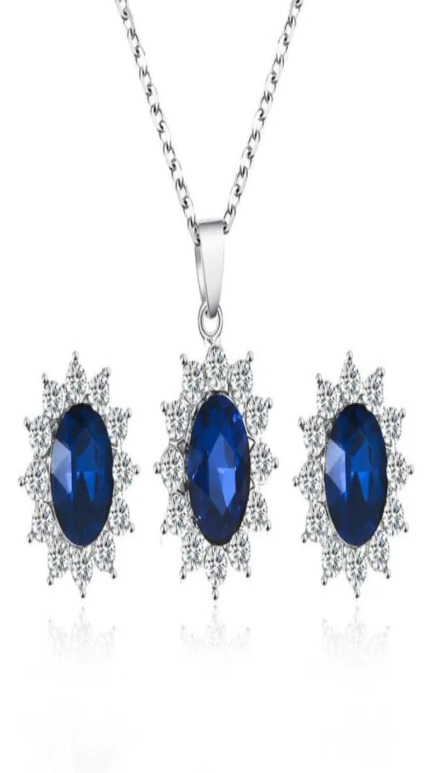 Ensemble de bijoux de mariage de mariée à la mode, boucles d'oreilles en cristal, collier avec pendentif en zircone cubique pour femmes, 7671422