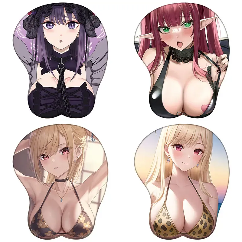 Pads Kitagawa Marin 3D Silicone Mousepad My DressUp Darling 3D Wristband Mouse Pad Anime Game Sexy Diy 3D Wrist Rest Mouse Mat