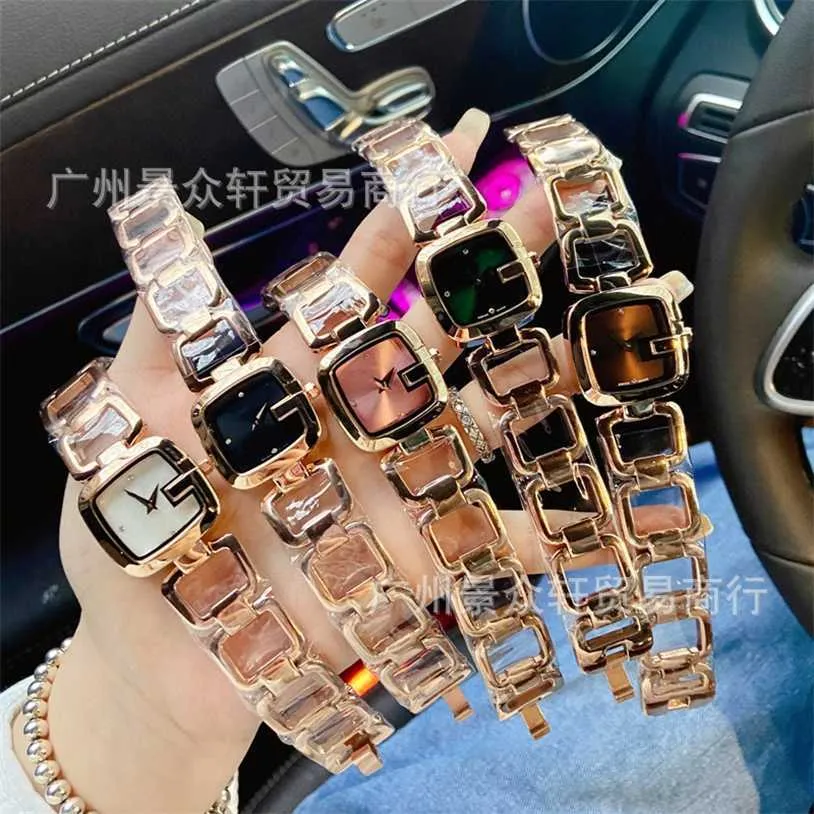 22% de réduction montre montre Gu Jia Shuang G classique médiéval carré deux broches femmes bracelet en acier bracelet quartz diffusion en direct