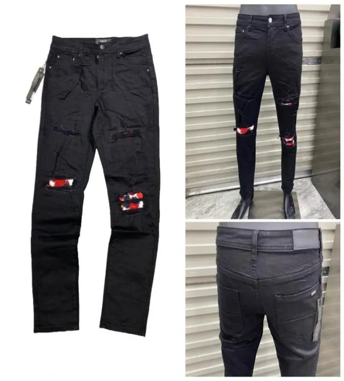 Erkek kot tasarımcı ünlü marka erkekler slimleg pantolon tasarım gündelik ince hafif yama streç denim pantolon sıska boyut 29407584108