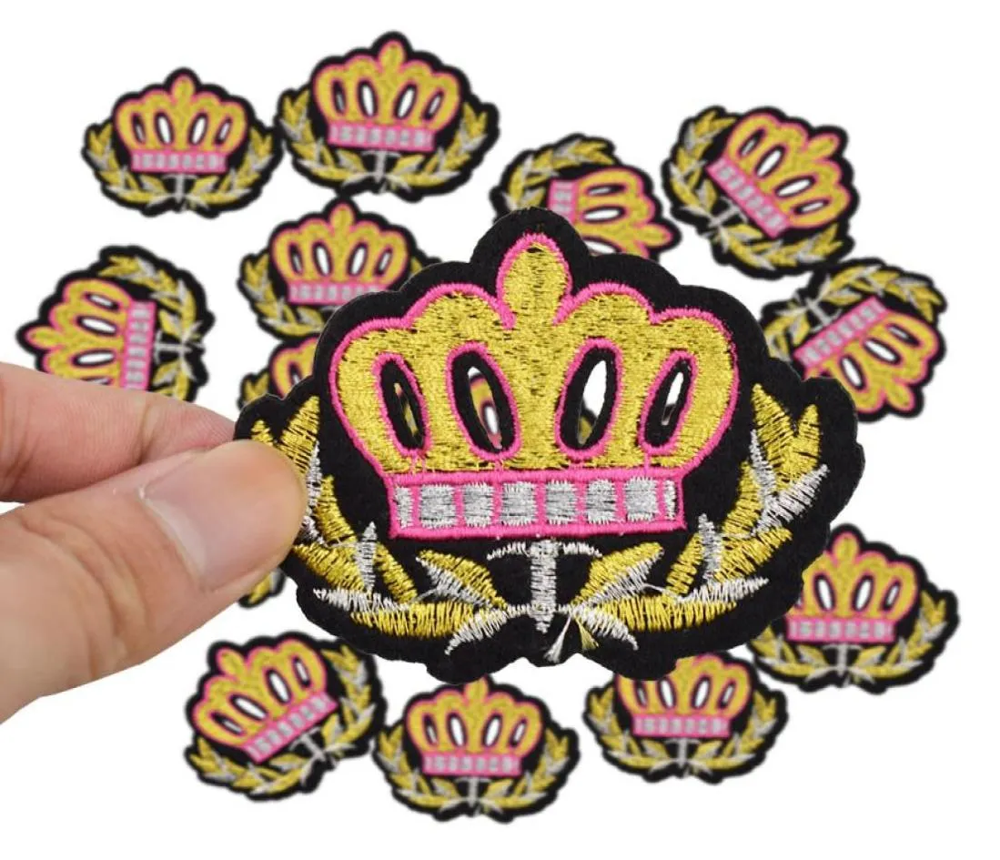 DIY Crown Patches for Clothing Iron Embroidered Patch Applique Iron On Patches Sy Accessories Badge Stickers For Clothes Bag1071915