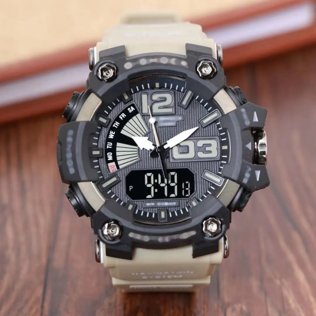 Montre de choc de luxe hommes Sport militaire usine Autolight montres de sport résistantes à l'eau LED g multifonction fuseaux horaires armée militaire Shockin nouvelles montres-bracelets