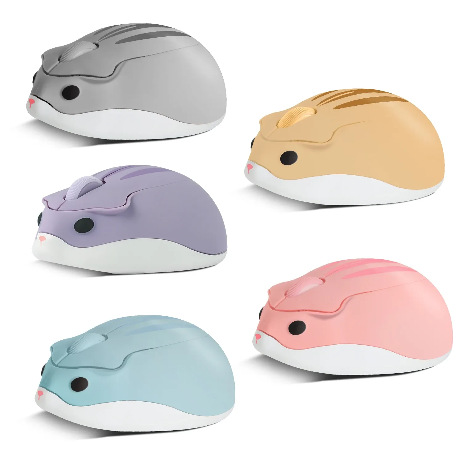 Ratos bonitos dos desenhos animados mouse sem fio usb computador óptico mini mouse 1600dpi hamster design pequenos ratos de mão para computador portátil