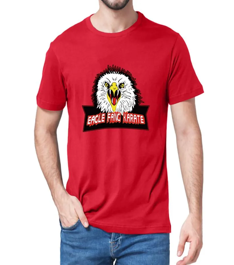 Unisex 100 katoen Eagle Fang Karate Cobra Kai film geïnspireerd grappige zomer Men039s TShirt 80s Retro vrouwen zachte Tee cadeau Tshirt7524911