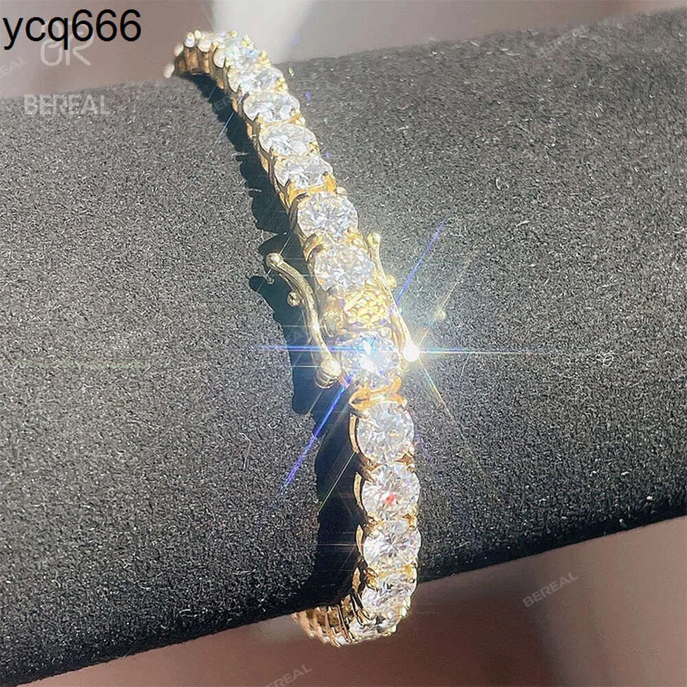 10K 14K 18K Solid Gold Tennis Chain Armband Snabbleverans 3mm 4mm 5mm VVS Moissanite Diamond Tennis Chain Necklace Jewelry