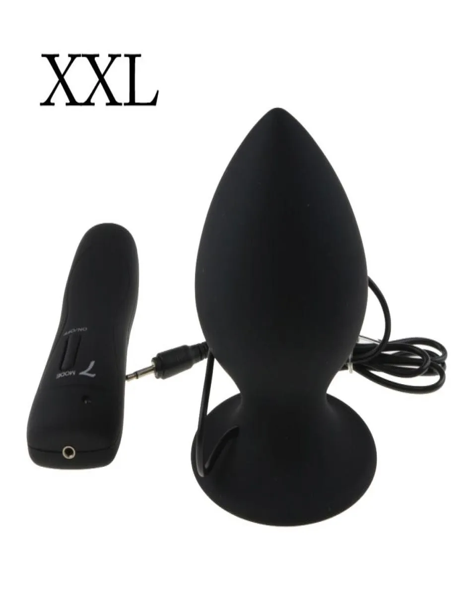 Super Big Size 7 Mode Vibrating Silicone Butt Plug Large Anal Vibrator Huge Anal Plug Unisex Erotic Toys Sex Products MX1912198110962