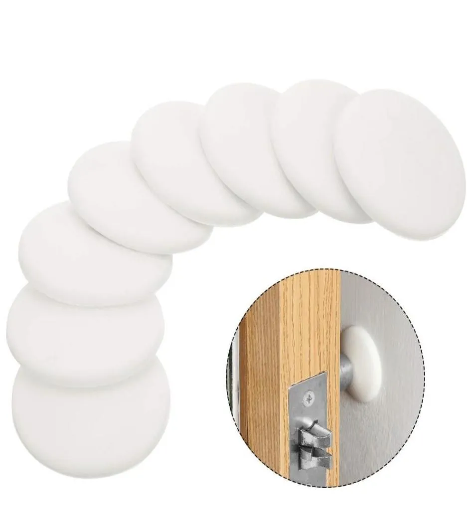 Bouton de porte Bouclier Mural Blanc Rond En Caoutchouc Souple Protecteur Mural Auto-Adhésif Poignée De Porte Pare-chocs White4408881