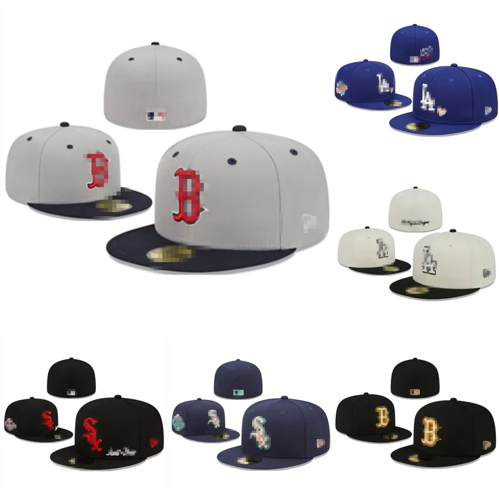 All Team Logo Fitted hats Snapbacks ball Designer Boston Sport Full Chapeau Stitch Heart Love Hustle Flowers Size 7-8