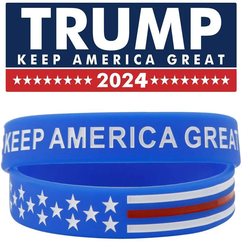 Trump 2024 Bracciale in silicone Brack Black Blue Red Brilabanda Partito Save America Again 6 Style