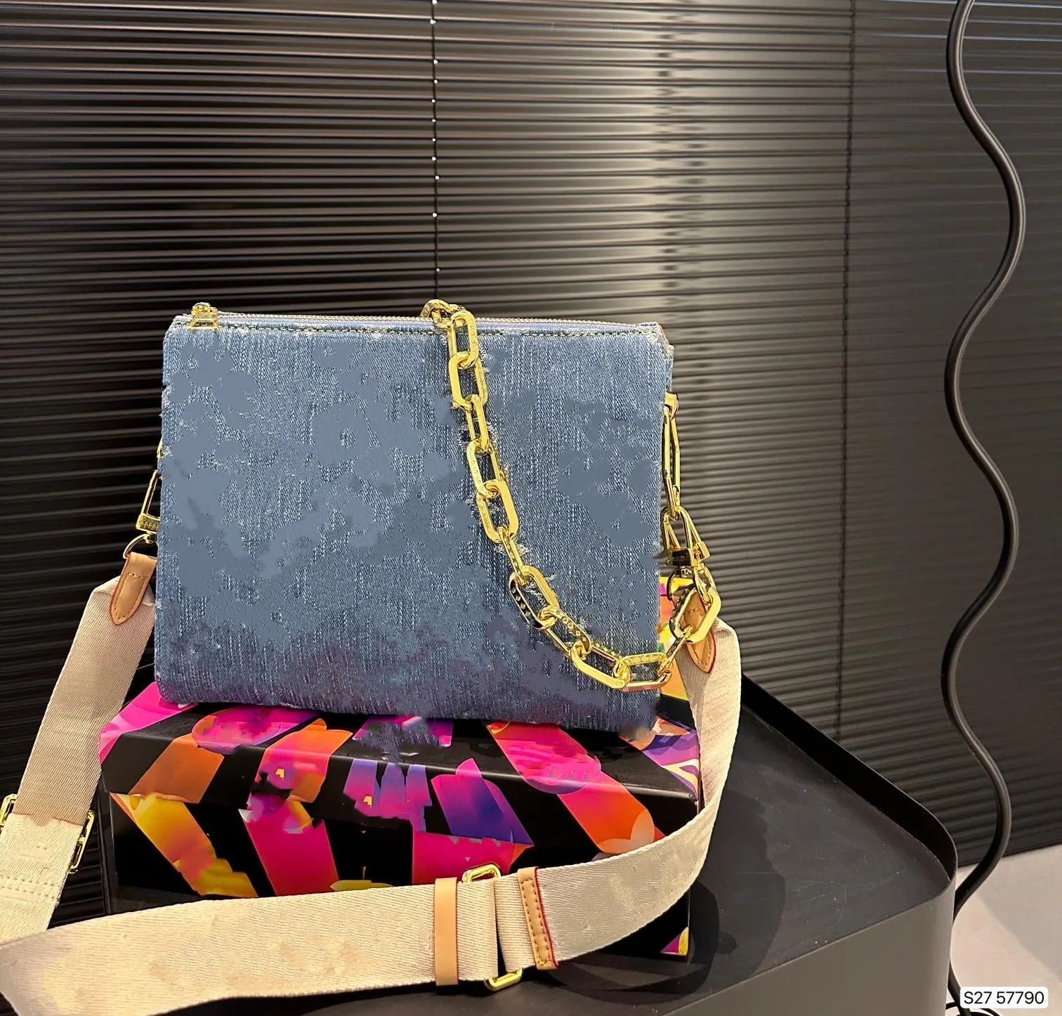 Denim çapraz gövde kuzusun pm mm tasarımcı çanta çantası hobo çanta debriyaj akşam baget kova totes çantası çapraz çanta pochette Accessoires Trunk