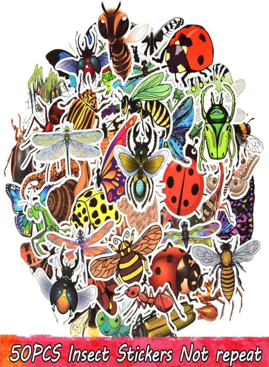 50Pcs Waterproof Nature Insect Vinyl Stickers Bomb Laptop Water Bottle Scrapbooking Luggage Skateboard Bike Car for Kids Teens DIY4953942