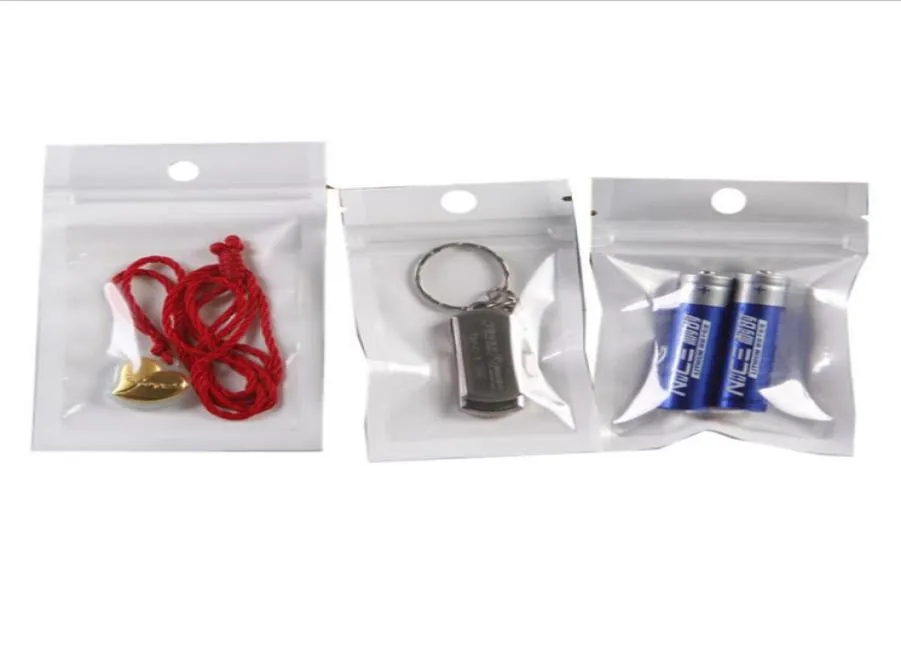 Clav Beyaz Plastik Zip Kilit OPP Çantaları Yeniden Kapanabilir Poli Fermuar Paketleri Cep Telefon Kılıfı için POUCH USB Kablo Aksesuarları Pil 5024051