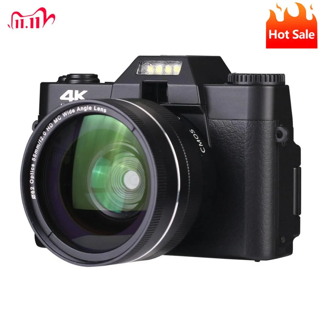 デジタルカメラ4K HD HALFDSLRプロフェッショナル16倍の広角レンズマクロWiFiタイムラプシューティング2211017880887