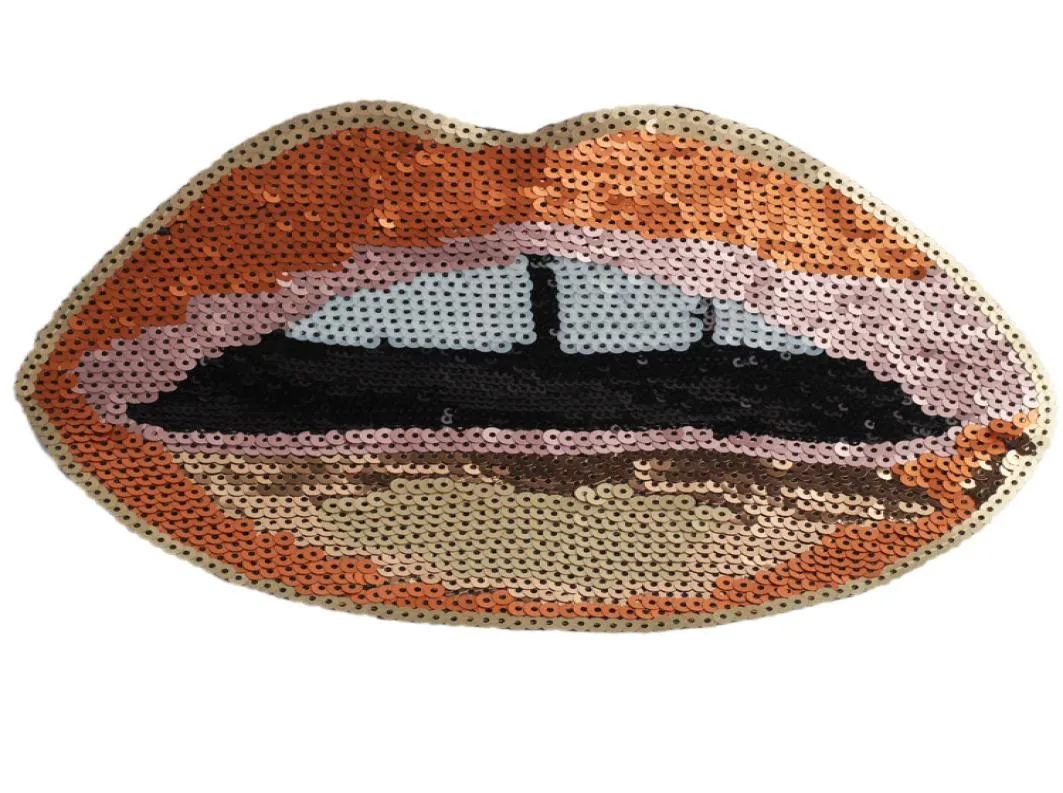 large sequins mouth embroidery cloth patch iron on Clothing Accessories bag decoration for shirt dress5516208