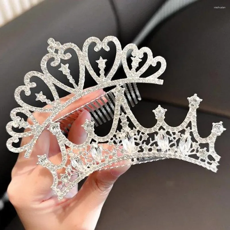 إكسسوارات الشعر لأطفال الحفلات هدايا عيد ميلاد راينستون الشعر الأميرة Tiaras Girls Comb Crystal Crowns