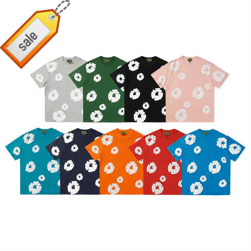 T-shirt da uomo Tide Brand Tears New T-shirt Kapok Casual Loose High Street Manica corta Large Size Summer Men and Women the Sames-xl