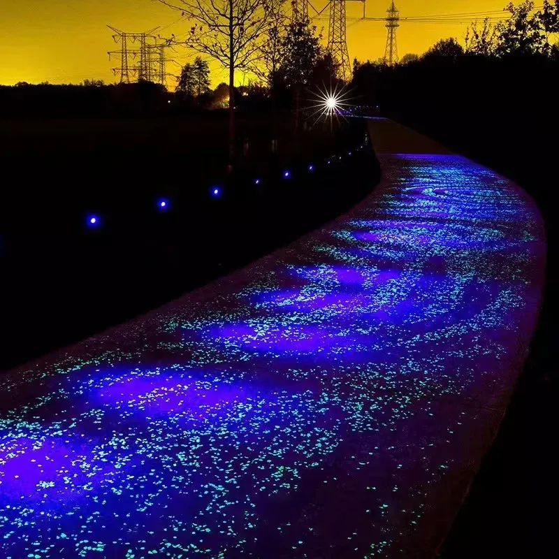 Galets 1000 pièces pierres lumineuses brillent dans les roches sombres pour la décoration de jardin cour extérieure chemin de pelouse galets Aquarium décor