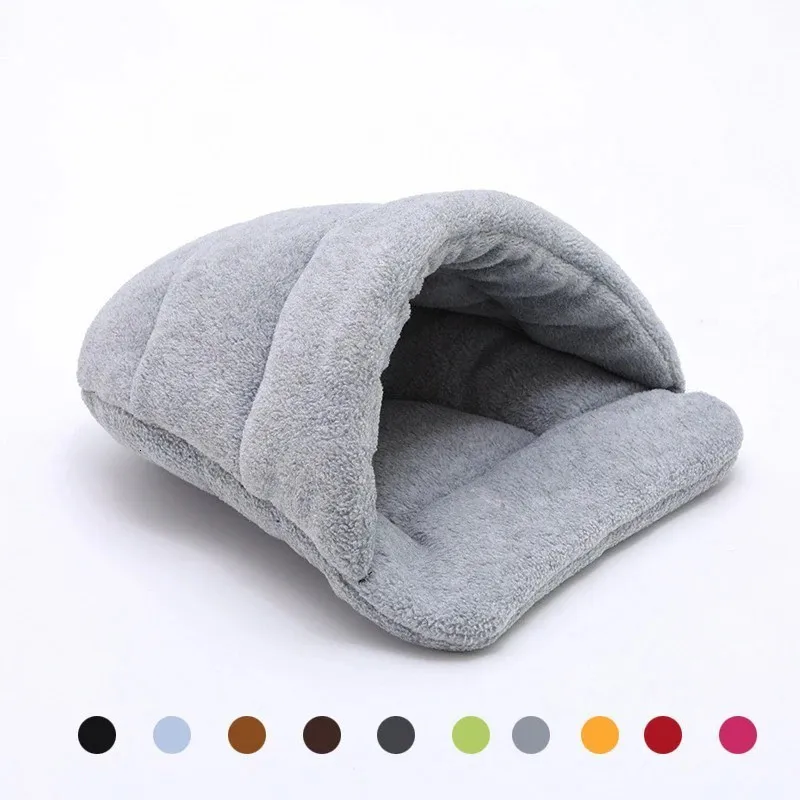 Talk Kennel Cat Nest Small Dog Bed Cat Bed Warm Sleeping Bag For Teddy Hamster Kitten Portable Pet Bed Rabbit Nest 240226