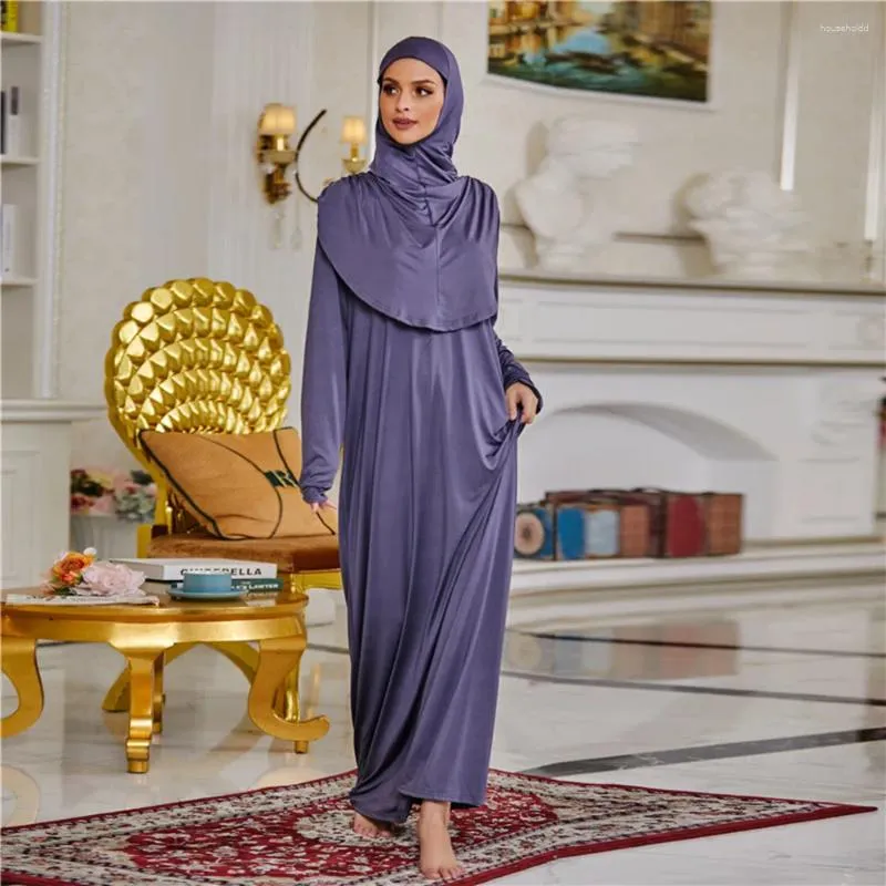 Abbigliamento etnico Eid Abito lungo musulmano Khimar turco Culto islamico Abito Hijab Abaya Abito Abiti solidi Dubai Abiti arabi