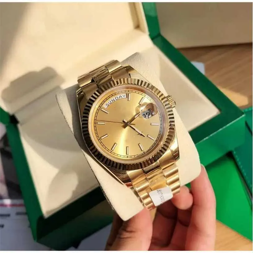 26 % RABATT auf die Uhr. Uhr mit Originalverpackung, hochwertiges, luxuriöses 41-mm-Uhrwerk aus 18 Karat Gelbgold mit automatischem GD-Armband für Herren