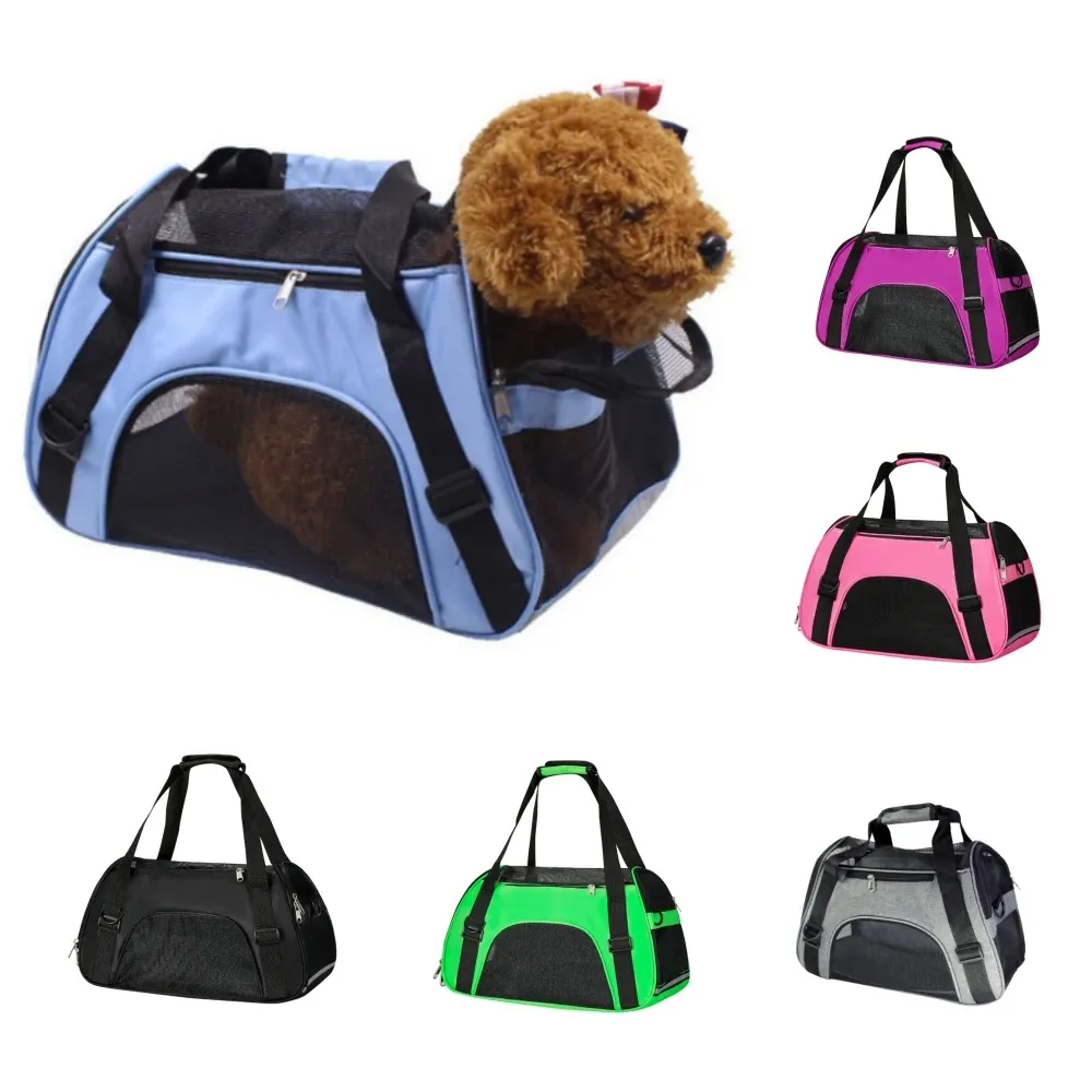 Carriers Cat Carrier SoftSided Pet Travel Carrier for Cats Dogs Puppy Comfort Portable Foldable Pet Bag Airline Approved Small Rosered